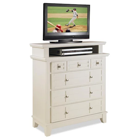 Four-Drawer Media Chest with Component Storage Shelf